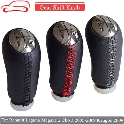 Manual Gear Shift Knob For Renault Laguna Megane 2 Clio 3 05-09 Kangoo 2009 Car 5 Speed Chrome Stick Gear Shifter Lever HandBall