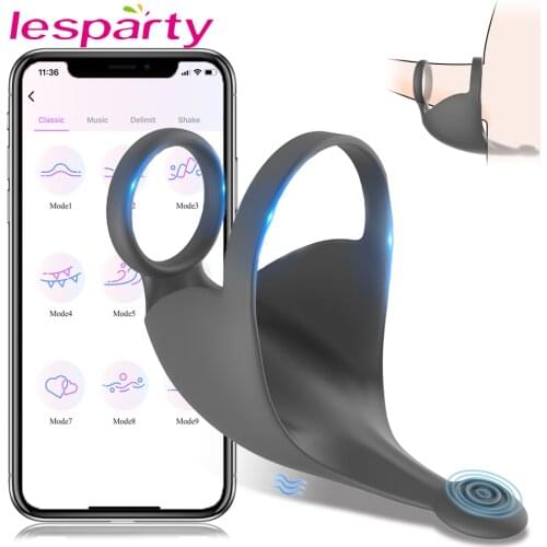 Vibrating Penis Massager Chastity Belt Male Masturbator Dildo Cock Ring Sex Toys for Men Remote Control Testicle Vibrators for M