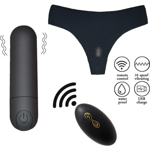 Vibrating Panties 10 Function Wireless Remote Control Rechargeable Bullet Vibrator Strap on Underwear Vibrator for Women Sex Toy
