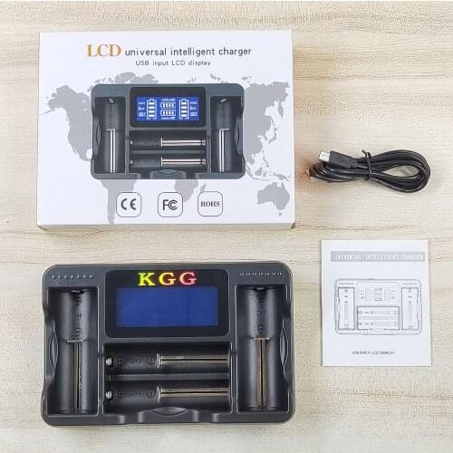 KGG LCD Display USB Rapid Intelligent Charger For AA/AAA/AAAA/C 18650 18350 26650 22650 10440 14500 NiMH Battery Smart Charger