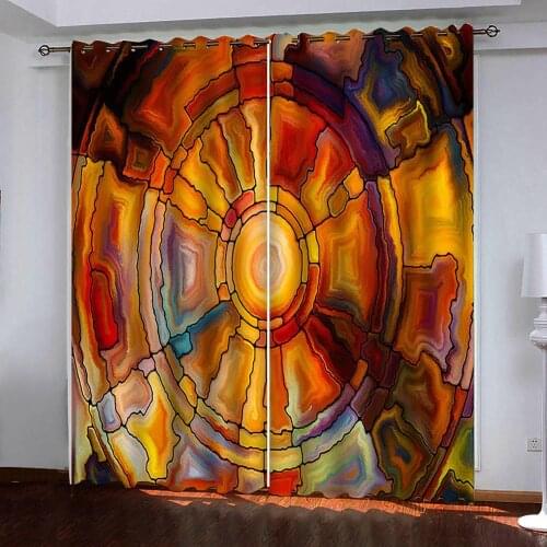 Yellow wood grain relief 3d Curtain for Living Room Bedroom Window Treatment Drapes Decor Blackout curtains 3D