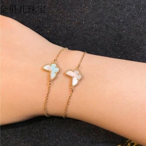 Top Quality Gold Plated Charms Chain Cute Shell Butterfly Bracelet For Women Popular Brand Jewelry