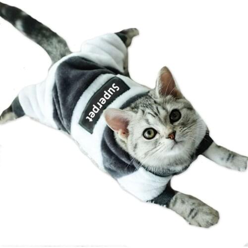 Cat Clothes Winter Clothes Winter Handsome Kittens Four Feet Warm Autumn and Winter, Cute Kitten Pet Anti-Lint Winter