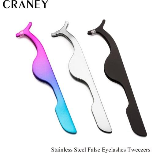 1pcs False Eyelash Tweezers False Eyelashes Applicator Eyelash Extension Curler Nipper Auxiliary Clamp Makeup Forceps Tools