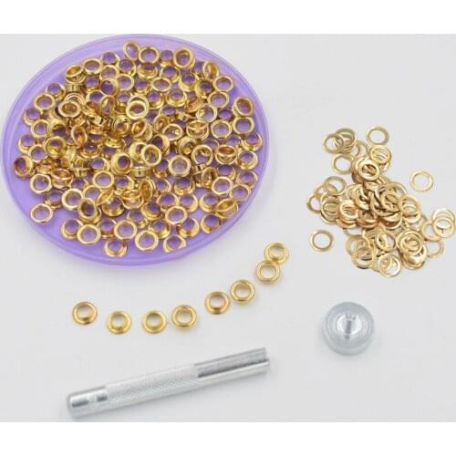 200pieces/lot) inner diameter of 6mm metal atmospheric eye. Shoebox holes. Canopy cloth drawstring holes. Eyelets. corn