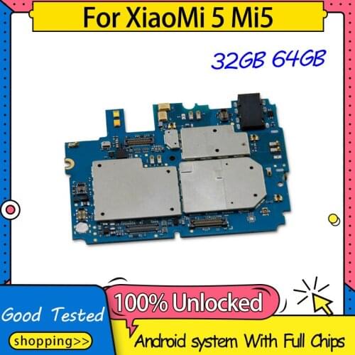 32GB 64GB Global FirmWare For XiaoMi 5 Mi 5 Motherboard,Disassemble Original Mainboard For XiaoMi Mi 5 Logic Board With Chips
