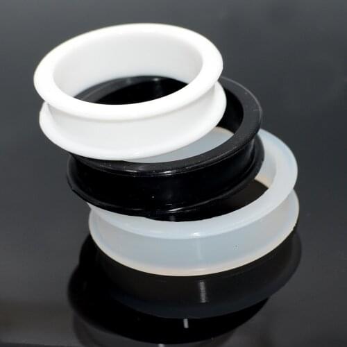 40pcs Big Size Silicone Hollow Ear Plugs Black White Clear Flexible Double Flared Flesh Ear Tunnel Gauge Expander Jewelry