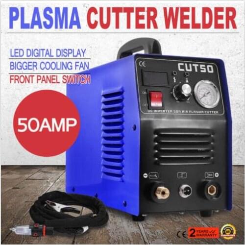 5.5 KVA Rated Input Power Plasma Cutter Tig Stick Welder CUT50 Inverter Digital Welding Machine (50A Plasma Cutter)