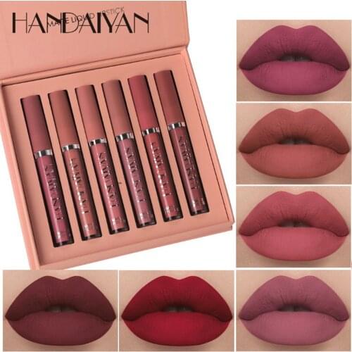 6 Colors Matte Lipstick Sets 24 Hour Long Lasting High Pigmented Nude Makeup Matt Lipsticks Set Women Girls Cosmetic