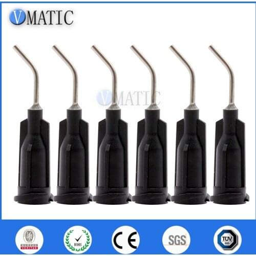 Free Shipping 19G Black 0.5'' Length 45 Degree Bend Bent Blunt End Stainless Steel Dispensing Needle Tips 1/2 Inch