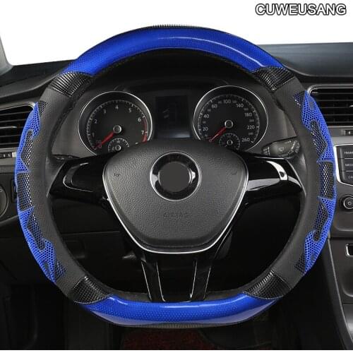CUWEUSANG Geely Carbon Fiber Leather Car Steering Wheel Cover For Geely CK EC7 EC8 MK CK2 GC9 GC6 emgrand 7 X7 ec7 atlas MK