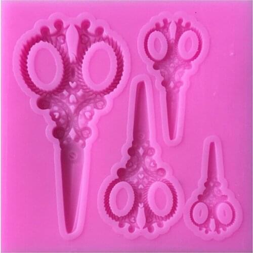 Fondant Mold Scissors Clay Resin Polymer Clay Wax Flexible Moulds Fondant Gum Paste Chocolate Craft Mold For Resin