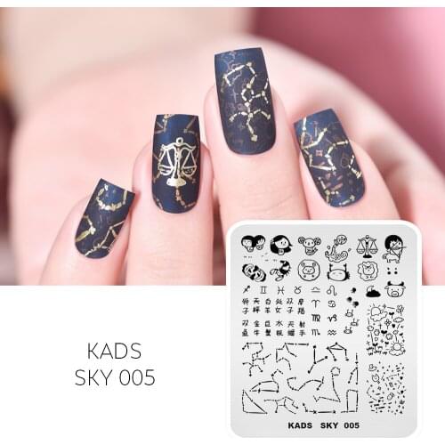 Nail Art Stamping Plate Constellation Design Nail Image Stamp Template Virgo Aries Pattern Stamping Stencil Plate for Nail Art