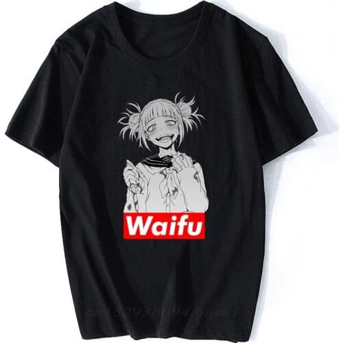 My Hero Academia Toga Waifu Boku No Hero Academia Anime T Shirt Top Tee Black T-shirt Men Male Funny Streetwear Tshirt