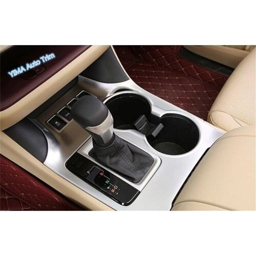 Lapetus Matte For Toyota Highlander 2014 2015 2016 ABS Auto Styling Chrome Gear Box Shift Water Cup Cover Trim
