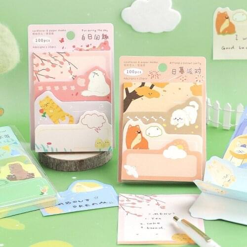 Cute Forest Animal Bear Rabbit Dog Series N Times Posts Book Mark Label Message Memo Pad School Office Stationery