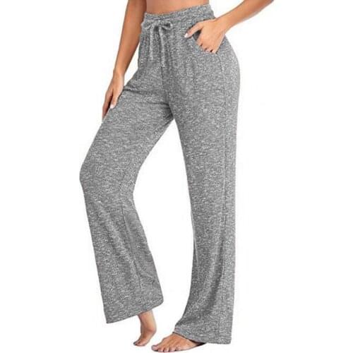 Fashion Women Casual Pants High Waist Comfortable Solid Color Long Elastic Flare Sports Pants pantalon femme брюки женские 2021