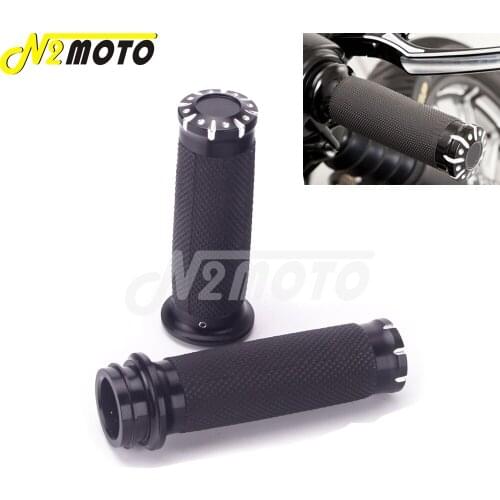 Motorcycle Black Handlebar Handle Control Grips for Harley Touring Dyna Softail Sportster Bobber Chopper 2008-2020 Hand Grips
