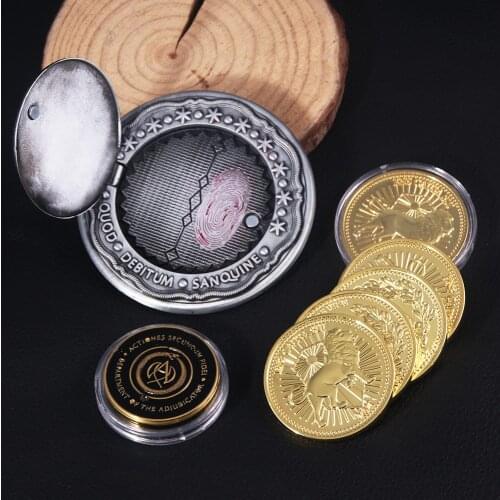 Can Open John Wick Blood Oath Marker Coin Keychain Adjudicator Coins Luxury Metal Prop Accessories Collection Gift