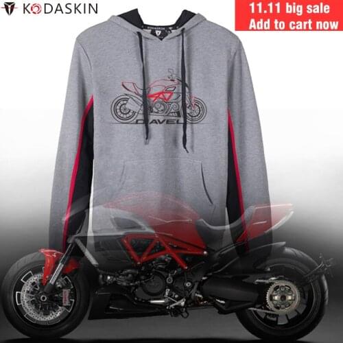 KODASKIN Hoodies Hooded Men Sweatshirts Protective Gears for Ducati Diavel Motorcycle