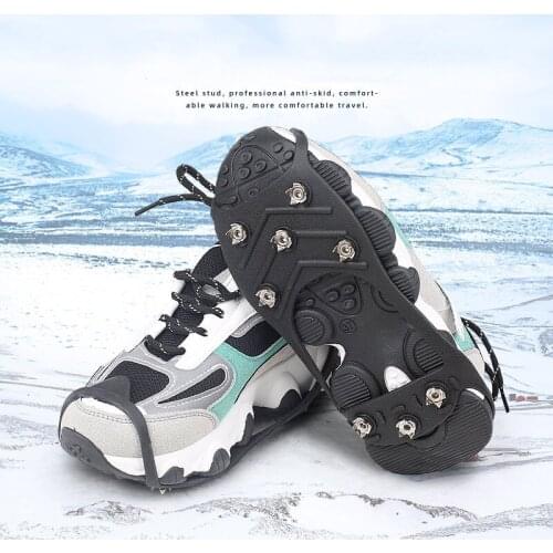 Anti-Skid Snow Ice Crampon Climbing Shoe Spikes Grips Crampons Cleats Overshoes Crampons Spike Shoes crampon 1Pair M L 8 Studs