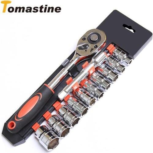 1/4 3/8 1/2 Inch Ratchet Wrench Set Chrome Vanadium Steel auto repair tool Socket adapter set shock heads Tool Set