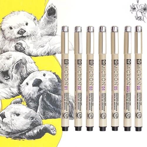 Marker Set Pigma Color Micron Pen Brush Pen Drawing Painting Brush Pen 005 01 02 03 04 05 08 1.0 2.0 3.0 Brush Art Marker