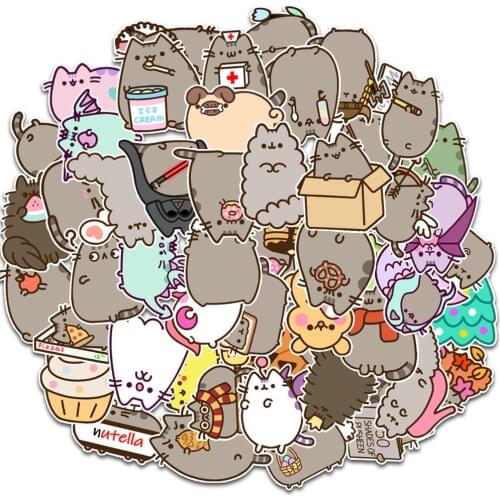 10/30/50pcs Kawaii Chunky Cat Stickers Cute Decorative Stationery Scrapbook Notebook Phone Diary DIY Waterproof Kids Sticker Toy