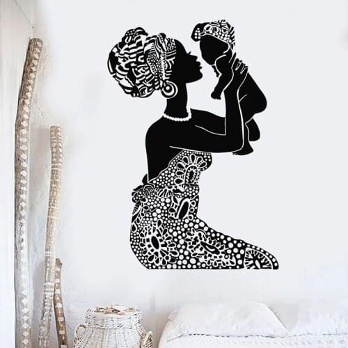 Wall Decal African Native Woman Mother With Baby Vinyl Window Stickers Nursery Baby Nursing Room Home Decoration Wallpaper E780