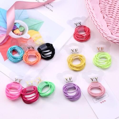 New 30PCS/Lot Girls Candy Colors Nylon 3CM Rubber Bands Children Safe Elastic Hair Bands Ponytail Holder Kids Hair Accessories