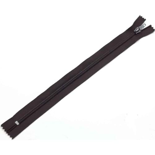 Dark coffee color 30 cm plastic teeth zipper