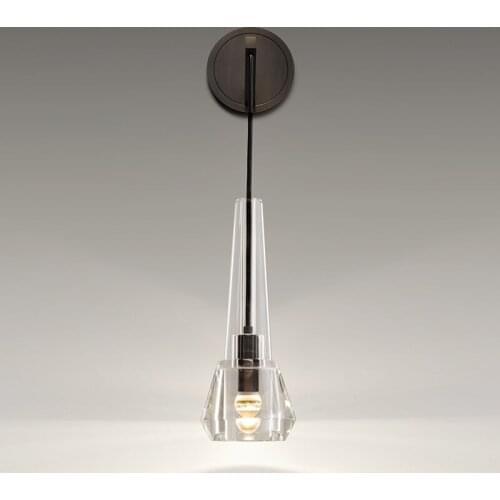 Postmodern crystal wall lamp living room TV background wall bedroom with aisle Hong Kong style light luxury wall lamp