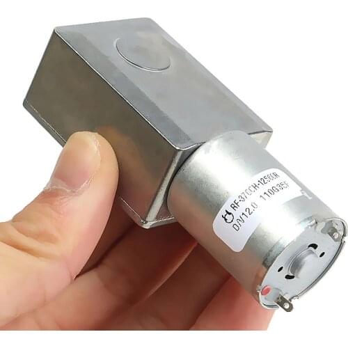 DC 6V 12V 24V ZGY370 Reduction Motor Worm Turbo Geared Motor DC 12V 1RPM 2RPM 10RPM 100RPM 200RPM Electric Gearbox Reducer