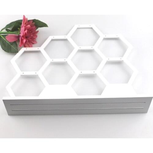 Natural Wood White Honeycomb Jewelry Earring Display Stand Up to Hold 9 Earrings