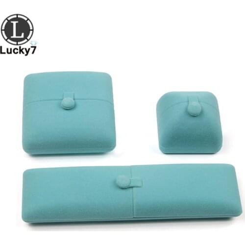 Light blue double open jewelry box wedding marriage ring box birthday lined up gift box Valentines Day birthday surprise gift