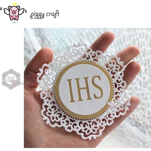 Piggy Craft metal cutting dies cut die mold IHS letter lace frame Scrapbook paper craft album card punch knife art cutter die
