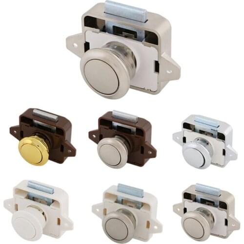 RV Button Lock Replaceable Push Button Lock Practical Hardware Fittings for 15-18mm Door Drawer Lock Parts LX0E