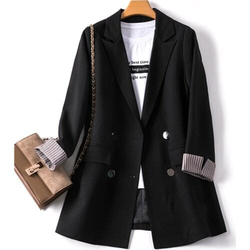 2020 Spring Autumn New Blazer Women Korean Long Sleeve Black Small Blazers Ladies Casual Loose Suit Jacket Women Clothing G312