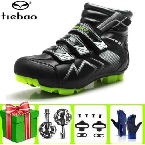 TIEBAO Winter Cycling Shoes MTB Add Spd Pedal Set Self-Locking Bicycle Non-Slip Bike Racing Chaussure Vtt Sapatos De Ciclismo