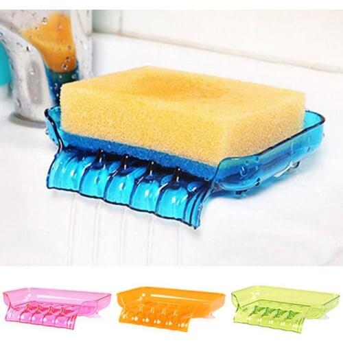 1PC Waterfall Soap Holder Non Slip Soap Box Toilet Shower Tray Draining Rack Bathroom Gadget for Home Kitchen Sink Sponge Holder