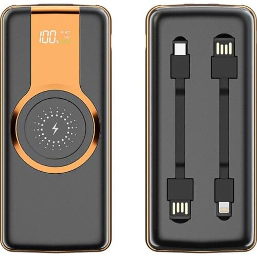 15W Fast Qi Wireless Charger Power Bank 20000mAh 22.5W Fast Charging Powerbank with Cable for iPhone 12 Huawei Xiaomi Poverbank