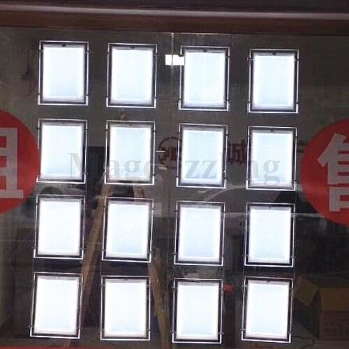 16PCS A3 Vertical Magnetic Acrylic LED Poster Frame Light Pocket Window Illuminated Display System for Real Estate Agents