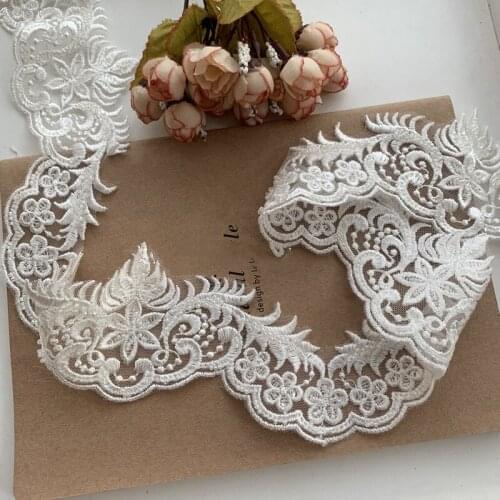 2 Yards New about 9cm Luxury Unique European Pattern Embroidery Beaded High-end Clothes Skirt Lace