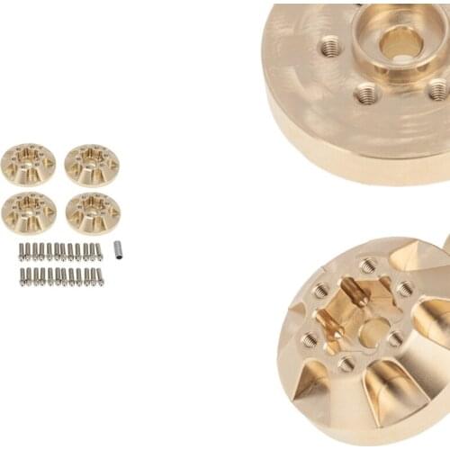 4PCS Brass 12Mm Weighted Wheel Hex Hub Weights For 1/10 RC Crawler 1.9 2.2 Wheel Rim Axial SCX10 Traxxas TRX4 D90