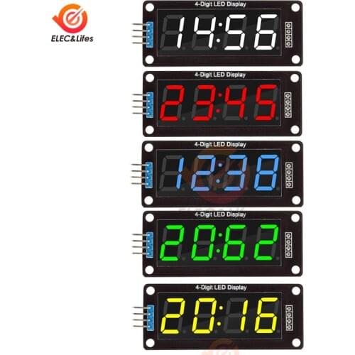 TM1637 4-Digit Digital LED Display Module For Arduino I/O 7 Segment 0.56 Inch Clock Red Green Blue Tube Serial Driver Board Pack