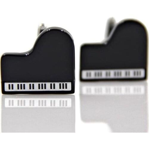 5pairs/lot Black Piano Cufflinks Copper Plating Cuff Links Shirt Cuff Button Mens Jewelry Accessory Party Gift Business/Casual