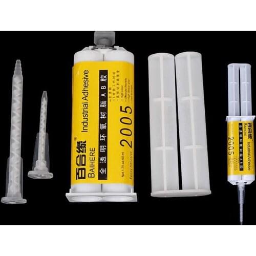 50ml Super AB Glue 5 Seconds Glass Fiber Ceramic Hard Plastic Epoxy Resin Adhesive