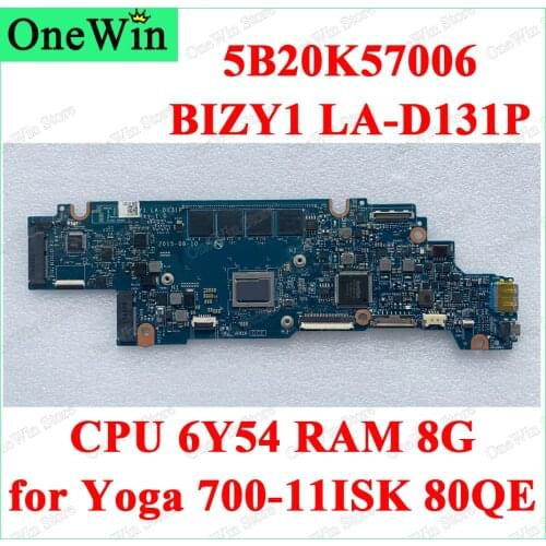 5B20K57006 for Yoga 700-11ISK 80QE Ideapad Lenovo Laptop Mainboard BIZY1 LA-D131P CPU WIN 6Y54 UMA 8G RAM