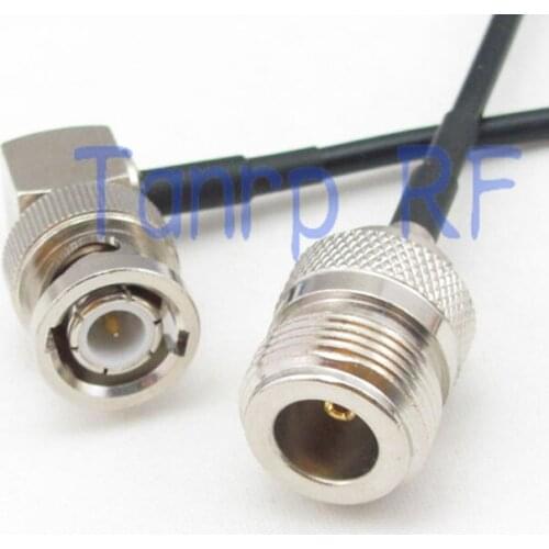 8in N female jack to BNC male right angle RF connector adapter 20CM Pigtail coaxial jumper cable RG174 extension