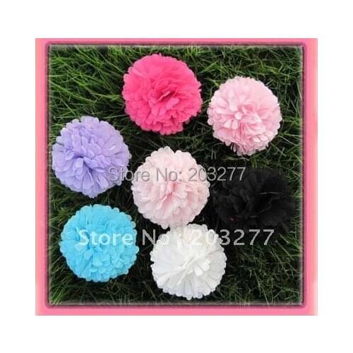 Free shipping!12pcs/lot 2.5 inch New chiffon fabric flowers with hair clip and brooch pin 7 colors for your choice
